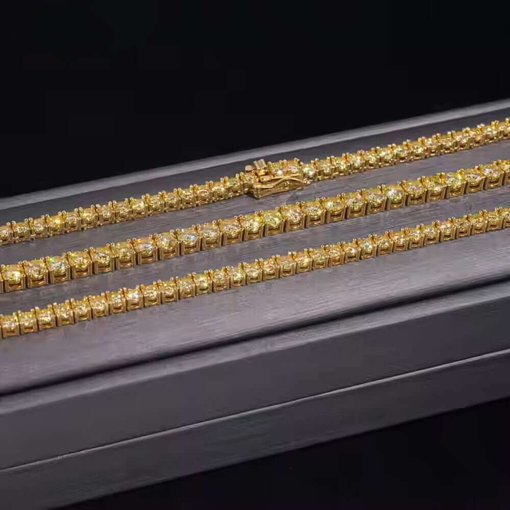 Yellow Moissanite Tennis Chain - 4mm