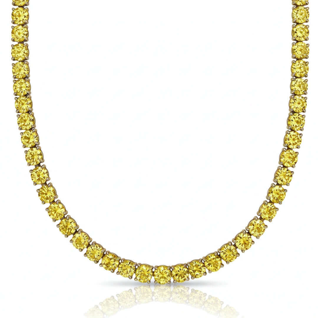 Yellow Moissanite Tennis Chain - 4mm