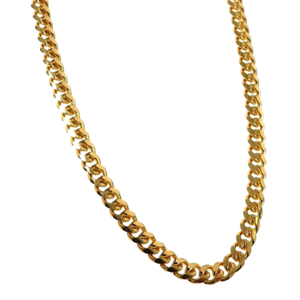 14k Yellow Gold Solid Thin Miami Cuban Link Chain 24 Inches 3.5mm 65675
