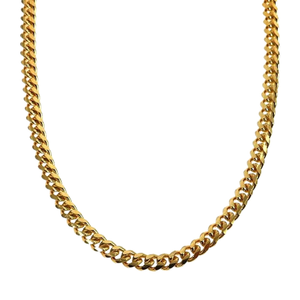 14k Yellow Gold Solid Thin Miami Cuban Link Chain 24 Inches 3.5mm 65675