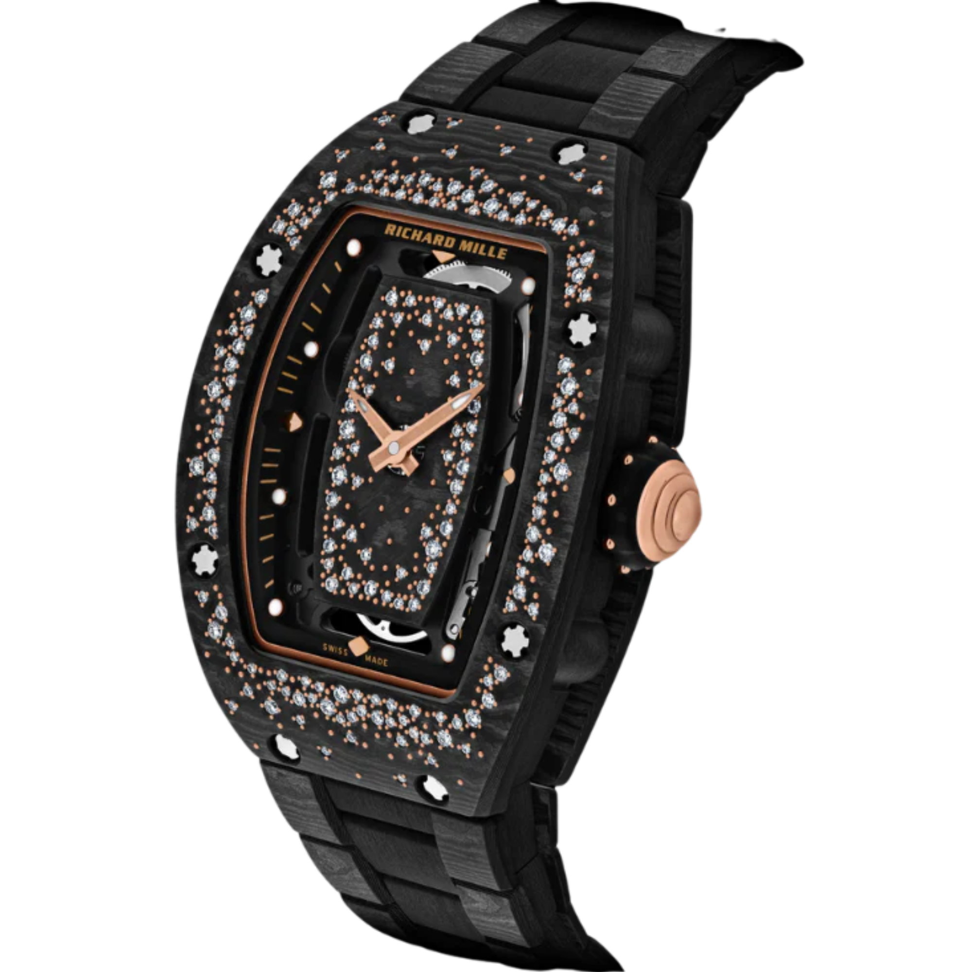 RM 07-01 Starry Night Black Carbon Bracelet Carbon and Red Gold Case