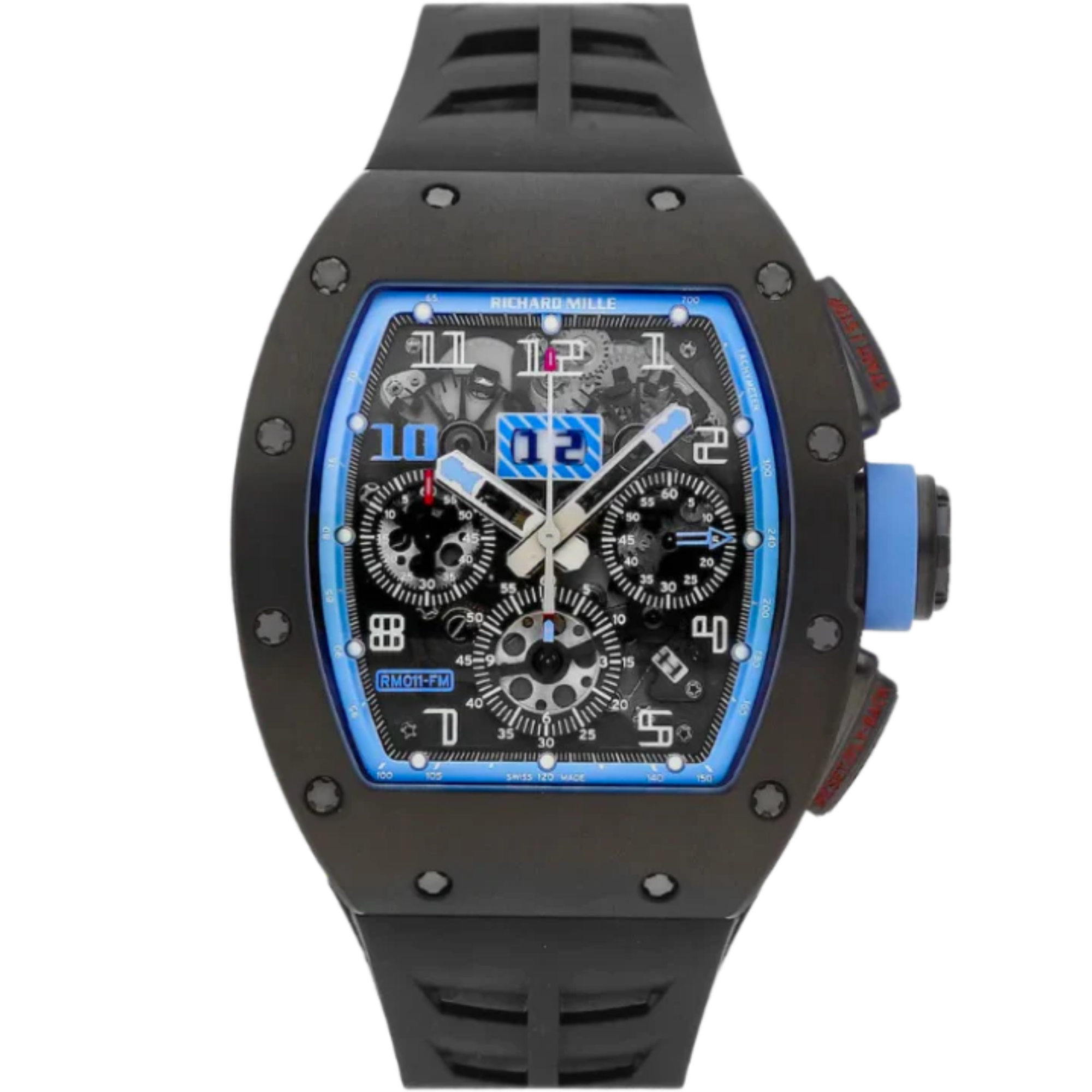 RM 011 Argentina Edition Black Rubber Strap Titanium Case