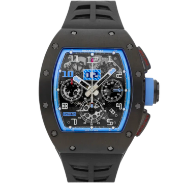 RM 011 Argentina Edition Black Rubber Strap Titanium Case