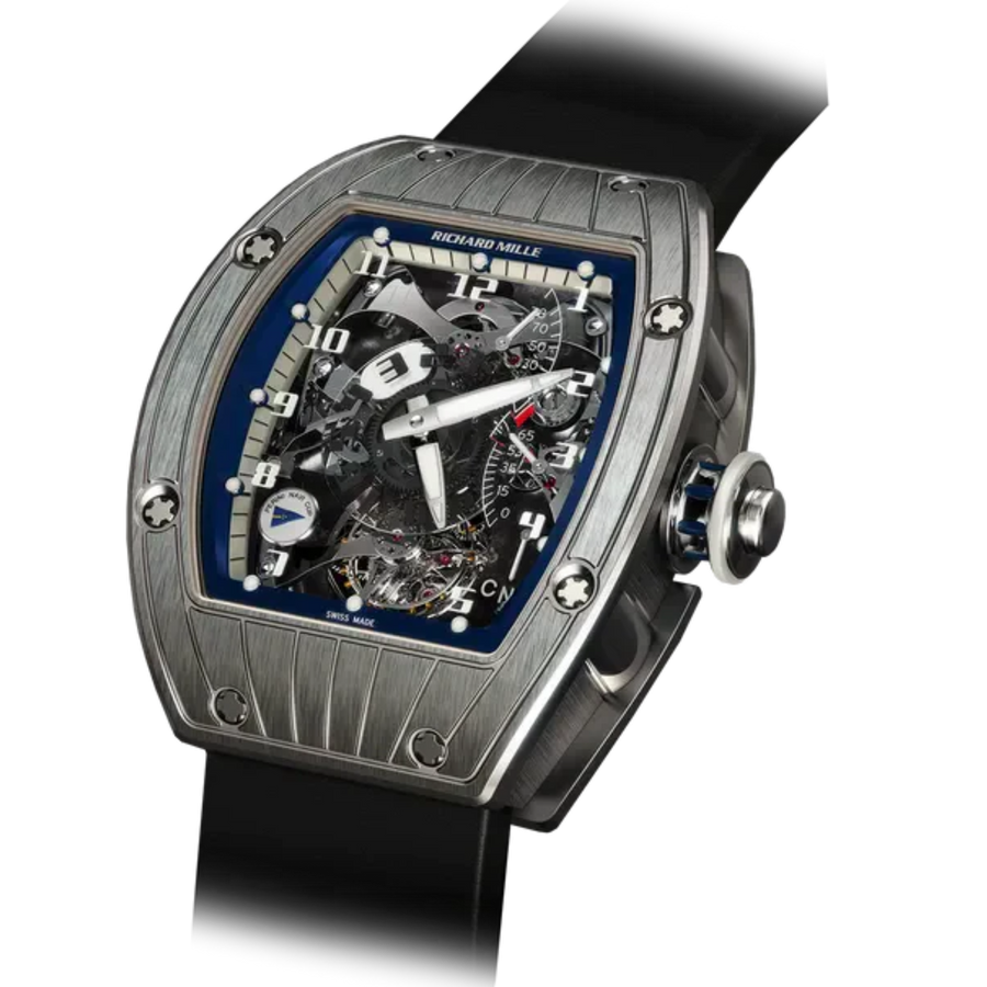 Richard Mille RM 015 White Gold Diamond-Set Rubber Strap luxury watch at 1Luxury Miami