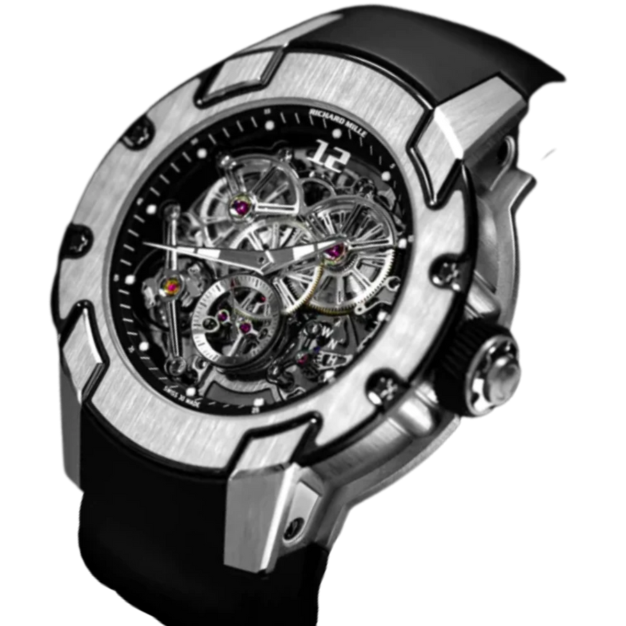 Richard Mille RM 031 White Gold Diamond-Set Rubber Strap luxury watch at 1Luxury Miami