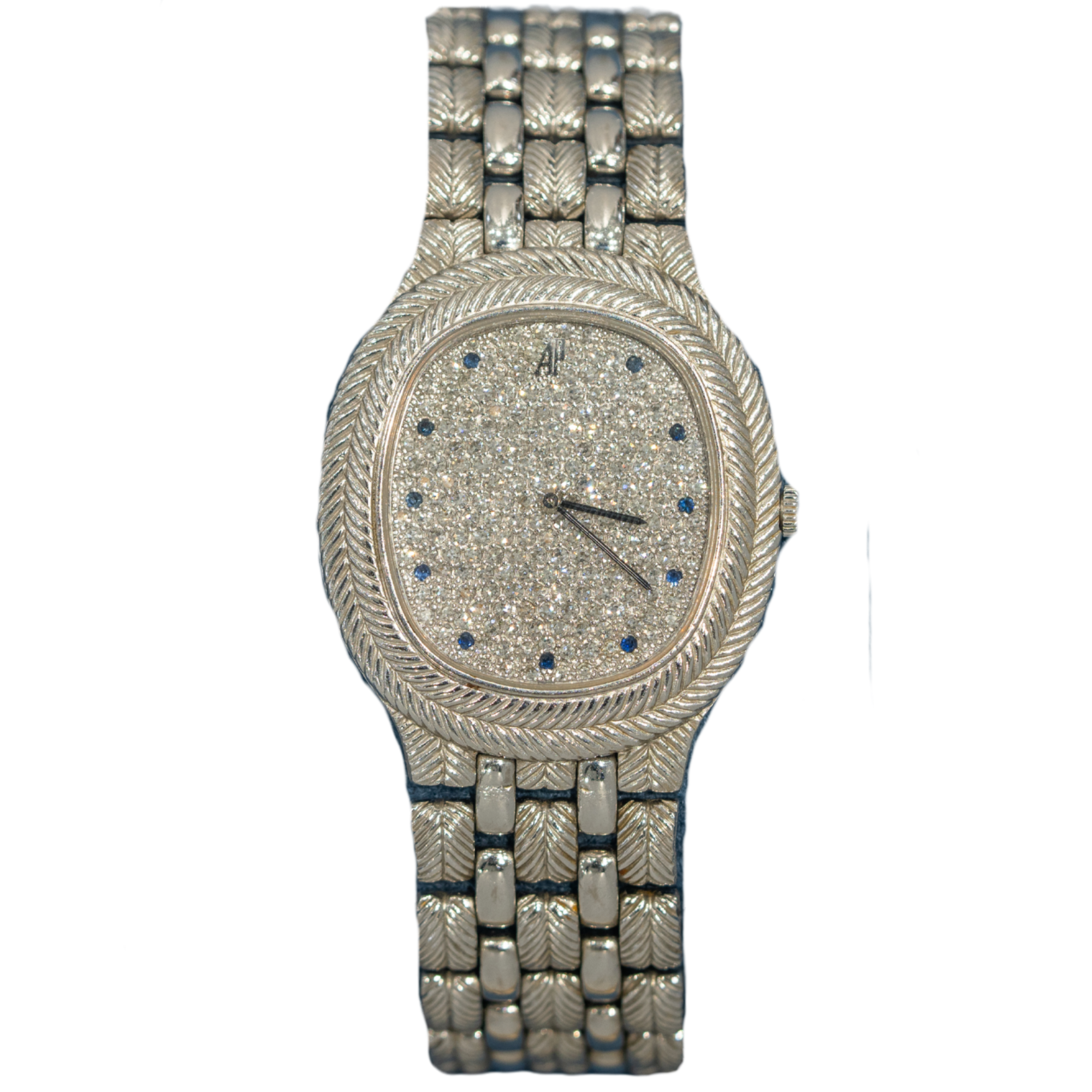 Audemars Piguet "FEATHER" Ref. 56455BC 18KT White Gold Diamond Pave Dial Quarts Sapphire Markers