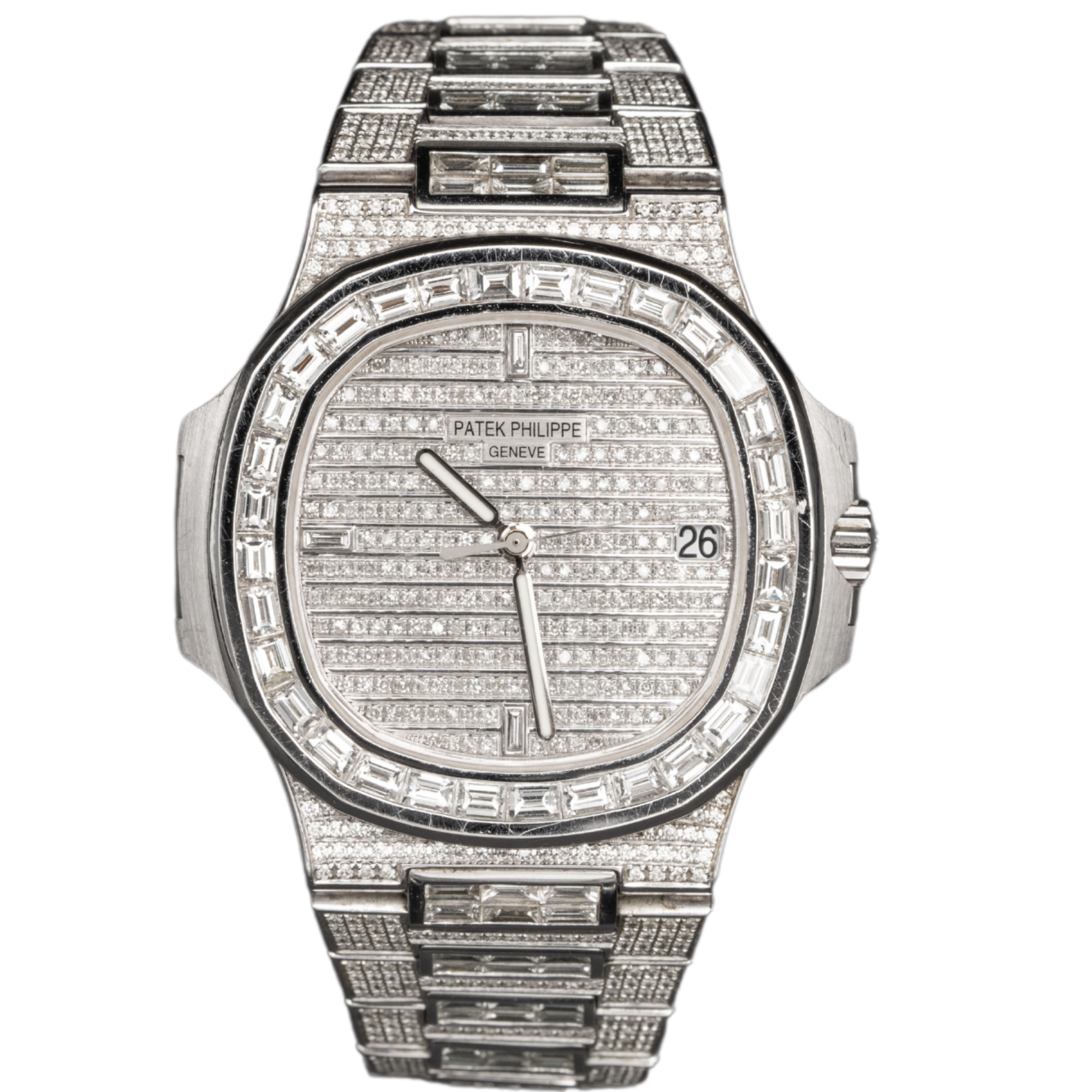Patek Philippe Nautilus Ref. 5711 White Gold BUSSDOWN All White Baguettes/Stones