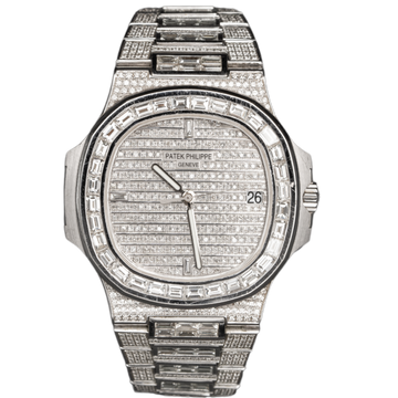 Patek Philippe Nautilus Ref. 5711 White Gold BUSSDOWN All White Baguettes/Stones
