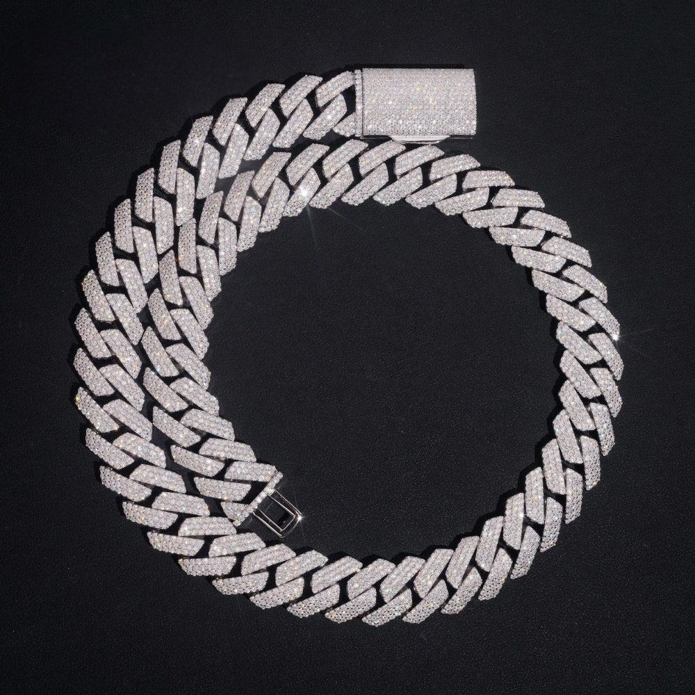 Moissanite Cuban Links Chain 20mm - 925 Sterling Silver