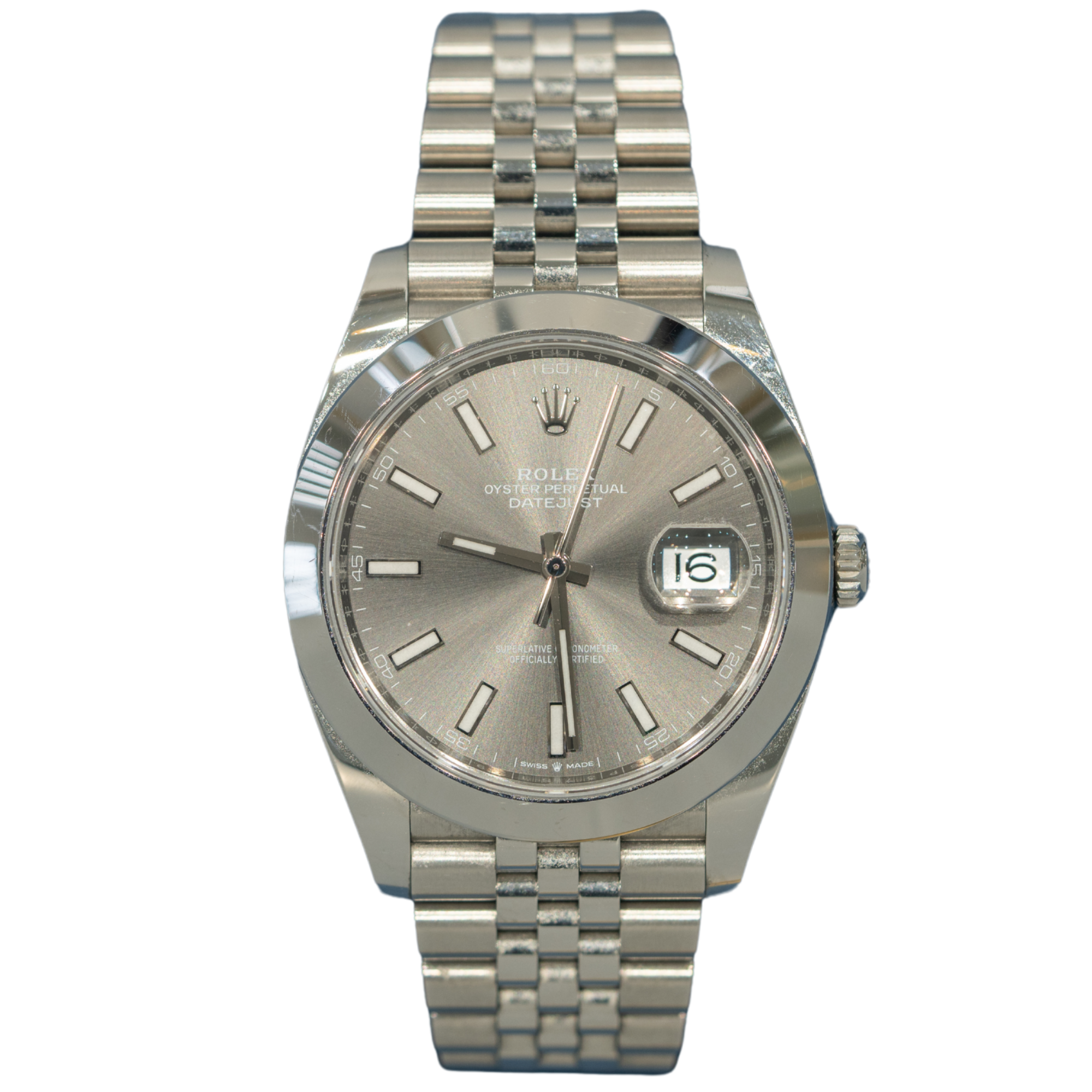 Rolex Datejust Ref. 126300 41MM Stainless Steel Slate Grey Dial Smooth Bezel