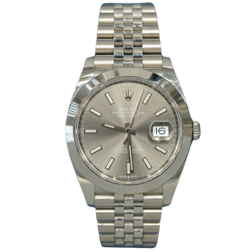 Rolex Datejust Ref. 126300 41MM Stainless Steel Slate Grey Dial Smooth Bezel