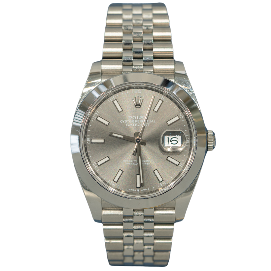Rolex 126300 Stainless Steel Grey Dial luxury watch at 1Luxury Miami