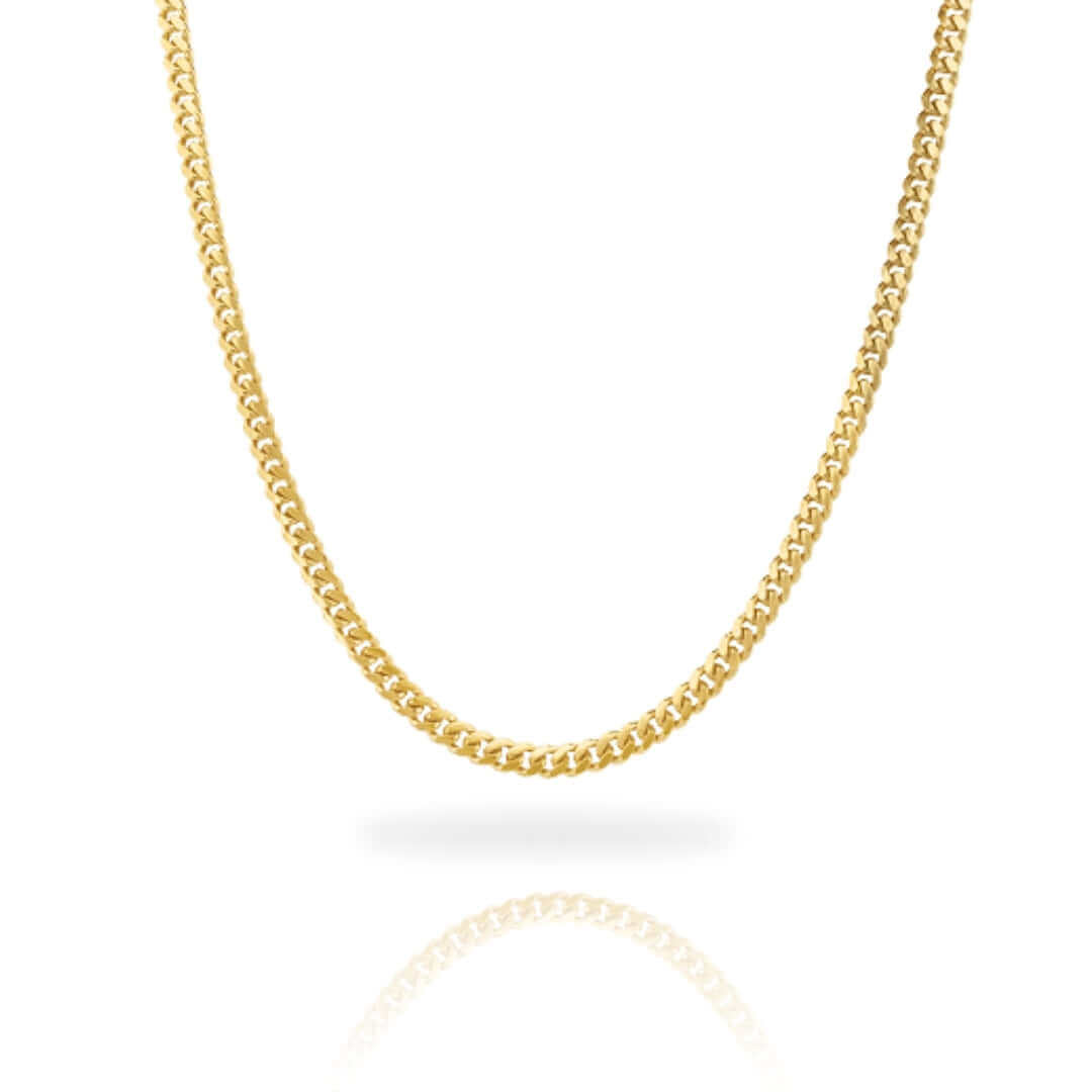 4mm solid gold Cuban link chain with box lock clasp – 1Luxury Miami