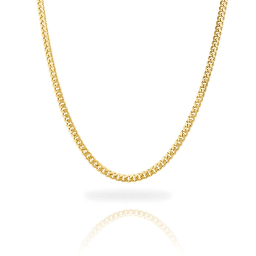 4mm solid gold Cuban link chain with box lock clasp – 1Luxury Miami