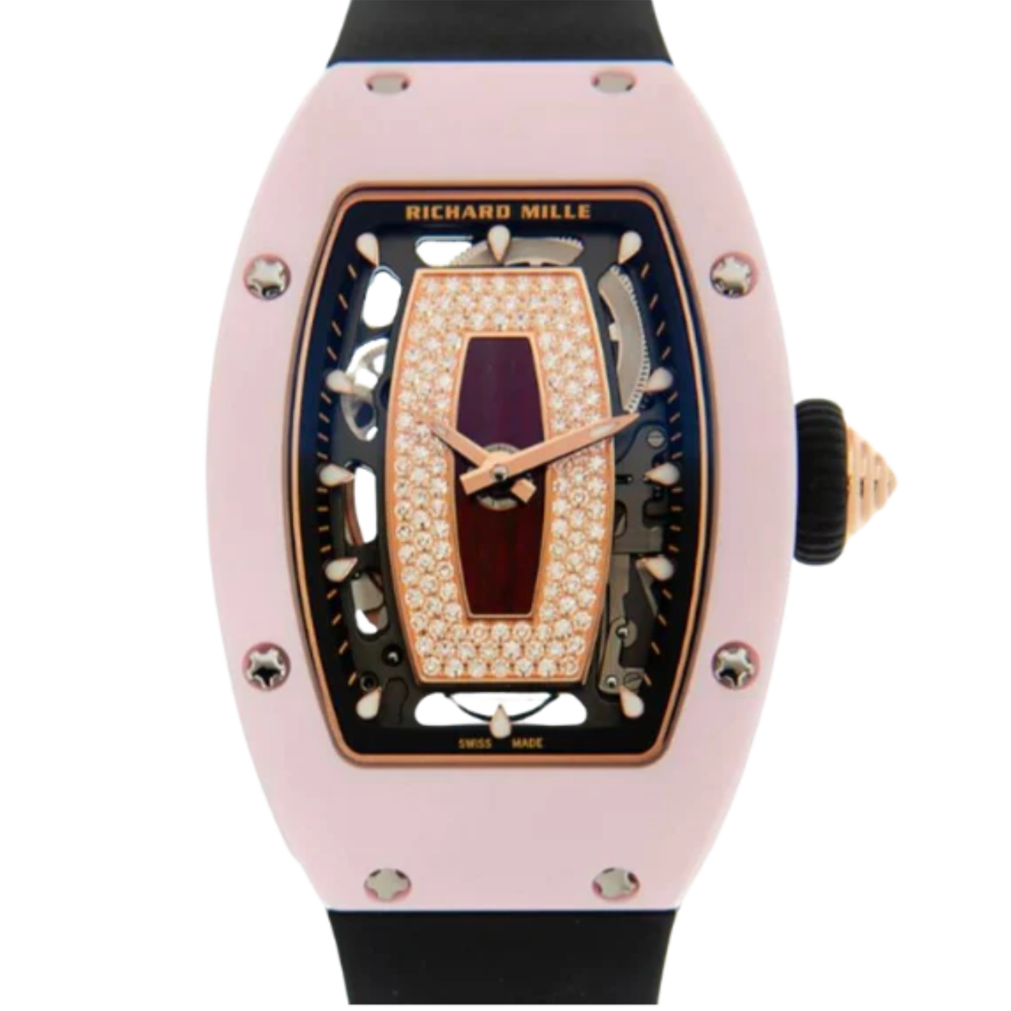 RM07 Pink Ceramic Black Jasper Factory Diamond Dial
