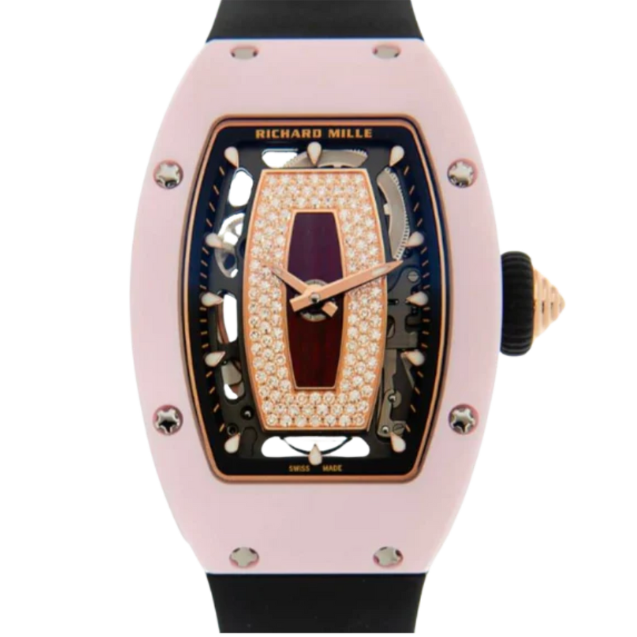 Richard Mille RM07 Ceramic Diamond-Set Black Jasper Factory Diamond Dial luxury watch at 1Luxury Miami
