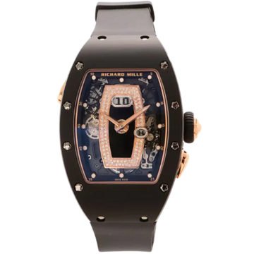 RM 037 Black Ceramic TZP/Rose Gold Sides Diamond Dial