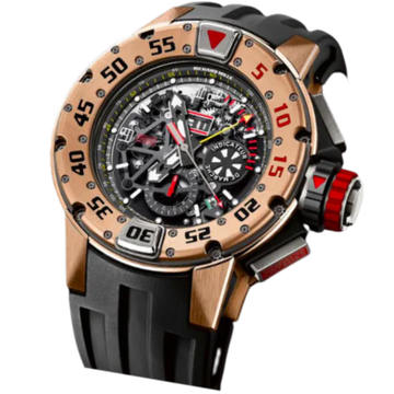 RM 032 Chronograph Diver 18K Red Gold Automatic Rubber Strap Rose Gold Case
