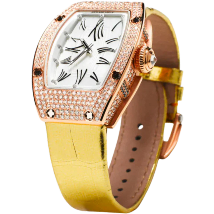 Richard Mille RM 007 Rose Gold Diamond-Set Leather Strap luxury watch at 1Luxury Miami
