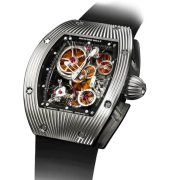 RM 018 Tourbillon Boucheron Black Rubber Strap White Gold Case
