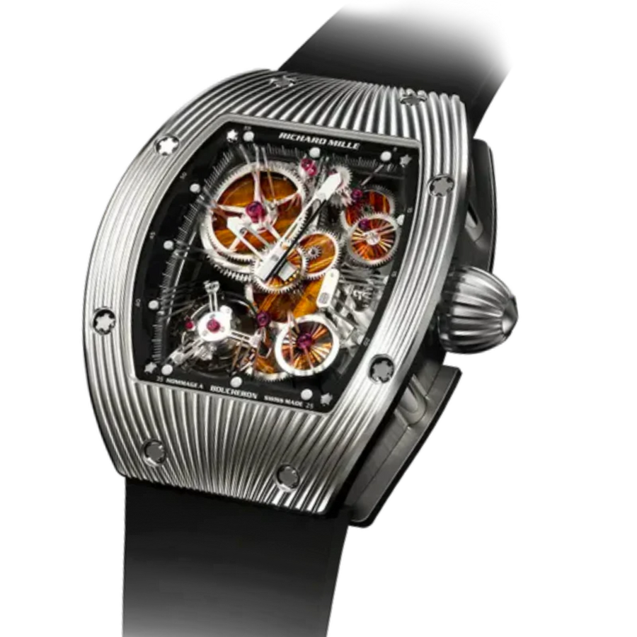 Richard Mille RM 018 White Gold Diamond-Set Rubber Strap luxury watch at 1Luxury Miami