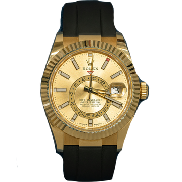 Rolex Skydweller Ref. 336238 42mm Yellow Gold Champagne Dial on OysterFlex