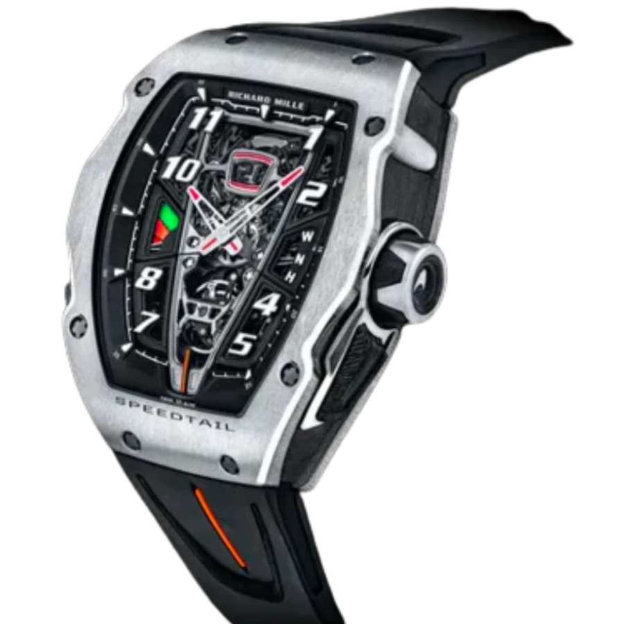 Richard Mille RM 40-01 Titanium Diamond-Set Rubber Strap luxury watch at 1Luxury Miami