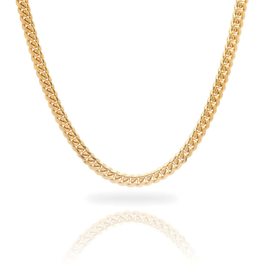 5mm solid gold Cuban link chain with box lock clasp – 1Luxury Miami