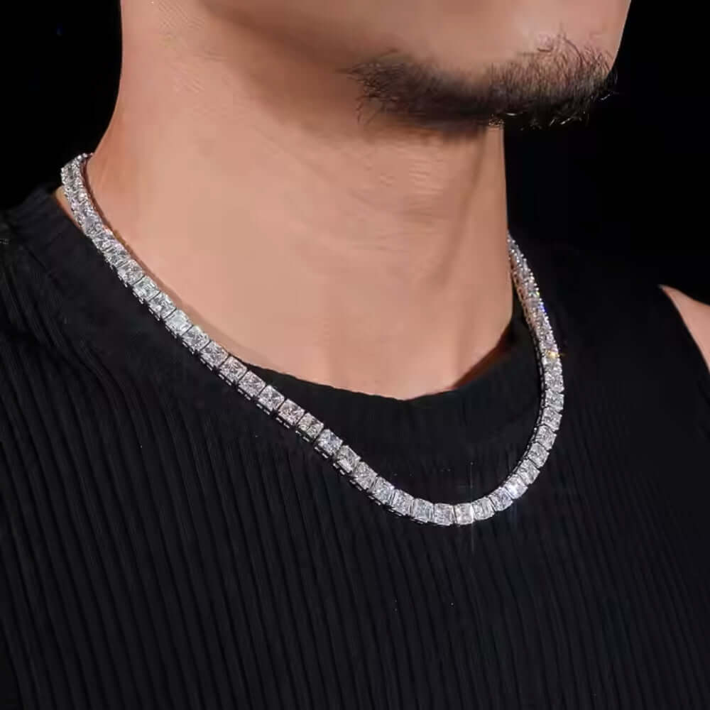 Square Moissanite Tennis Chain - 5mm