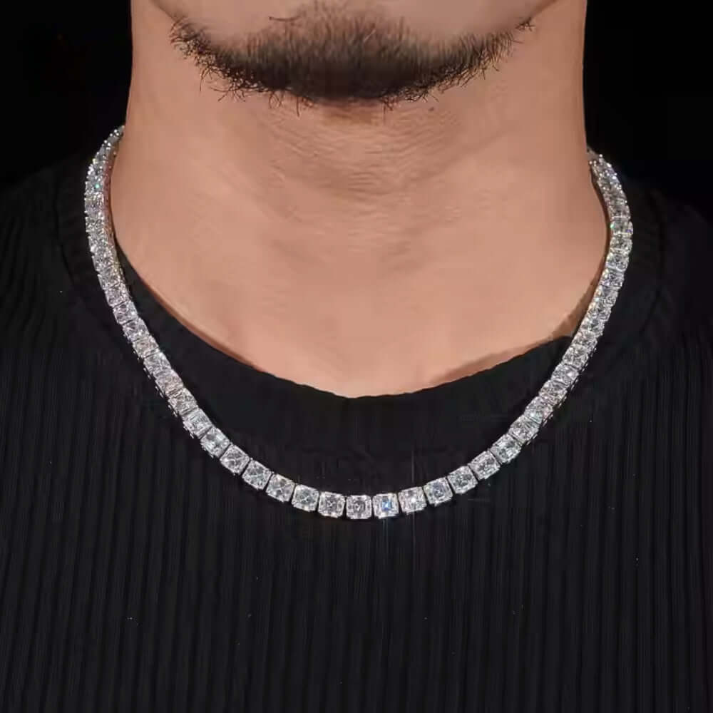Square Moissanite Tennis Chain - 5mm