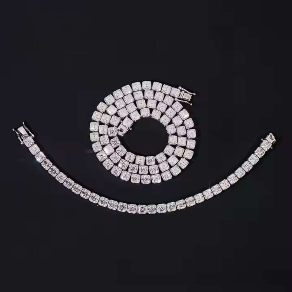 Square Moissanite Tennis Chain - 5mm