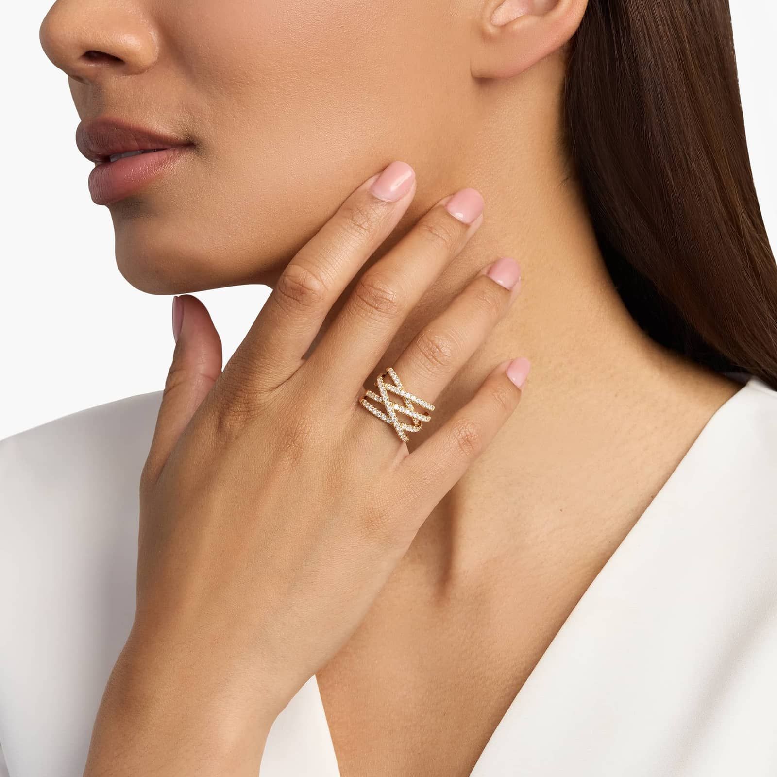 Diamond Wrap Ring in 14k Yellow Gold