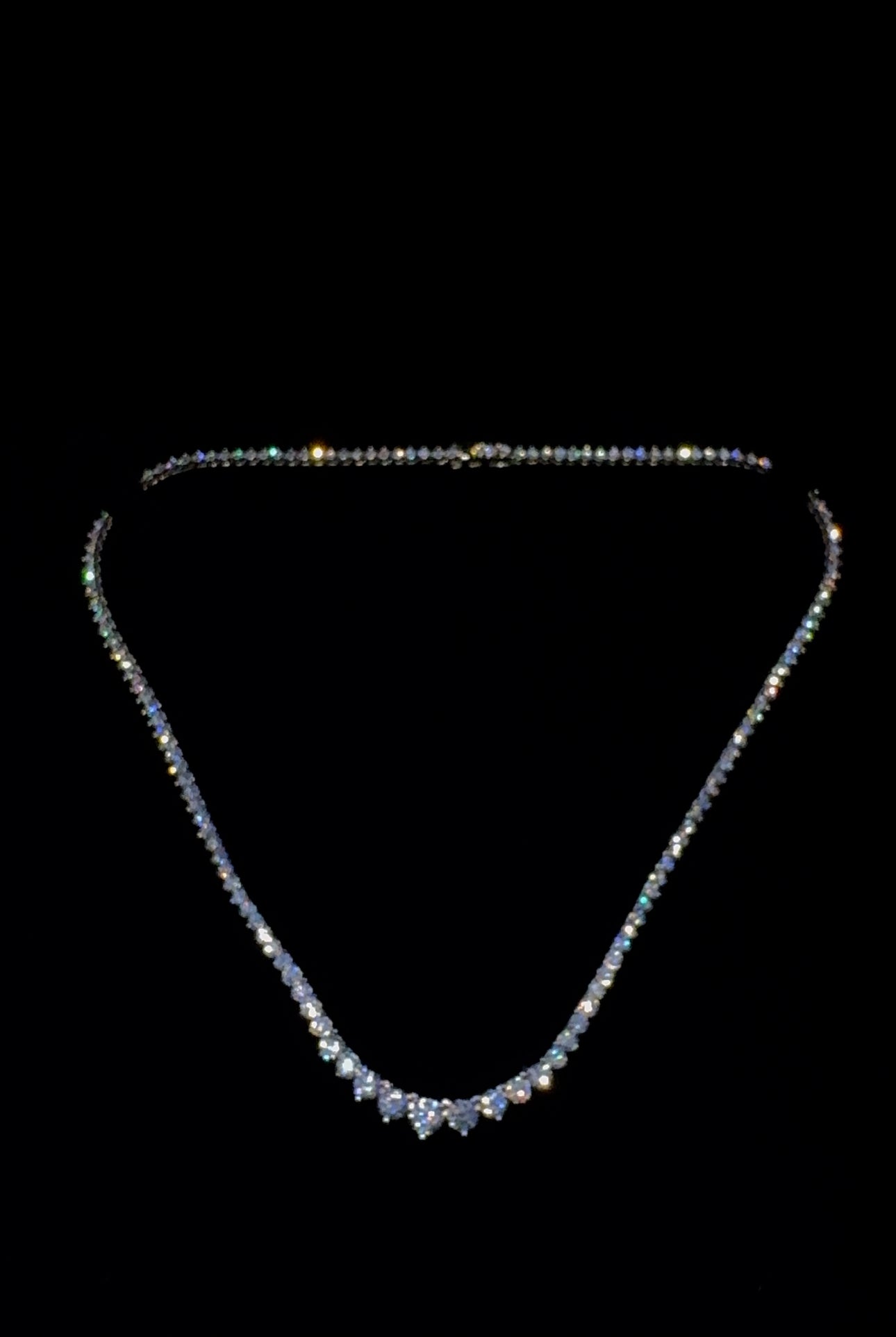 14k Graduated Diamond tennis necklace