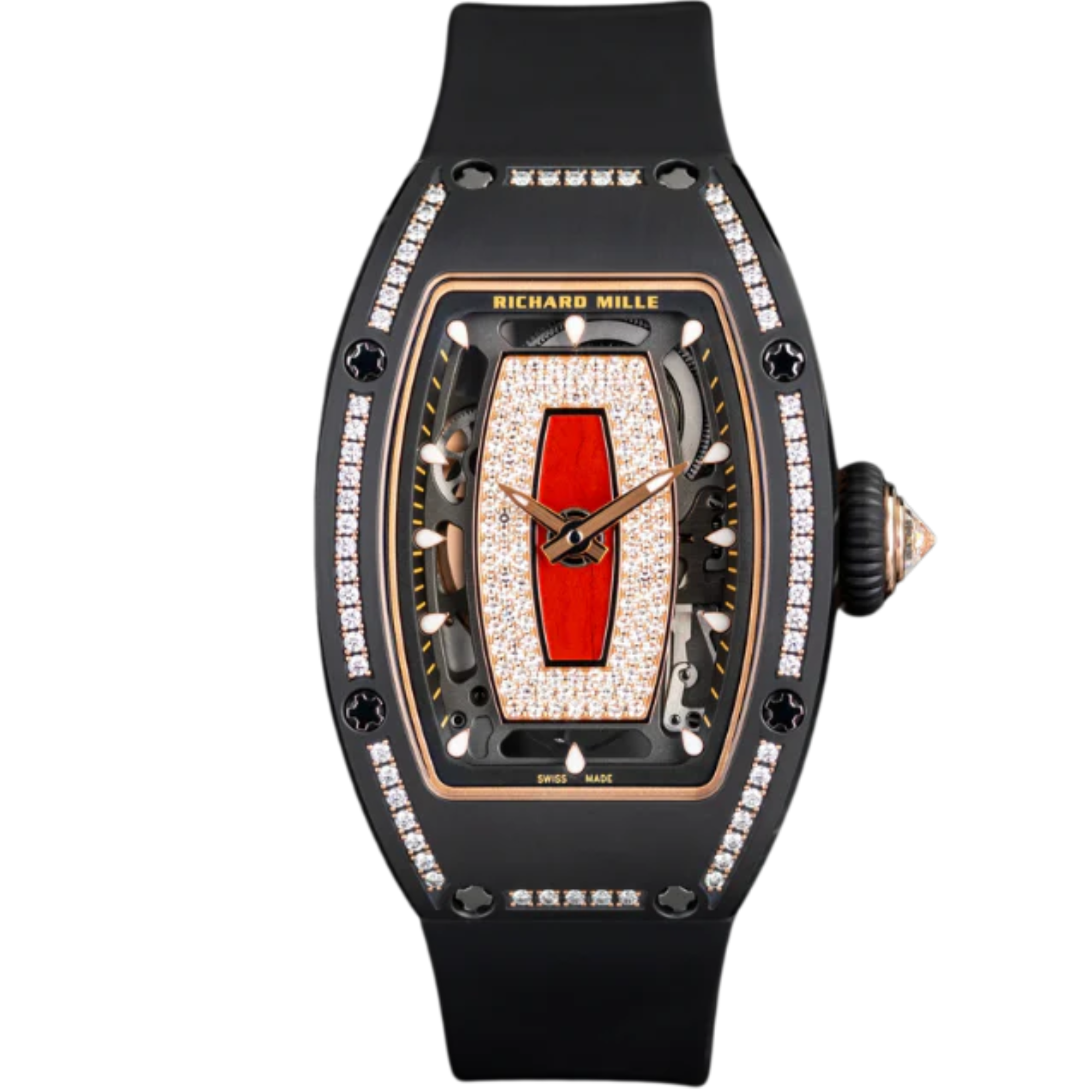 Richard Mille RM07 Black Ceramic Jasper Single Row Diamonds