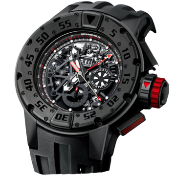 RM 032 Automatic Dark Diver Black Rubber Strap Titanium Case