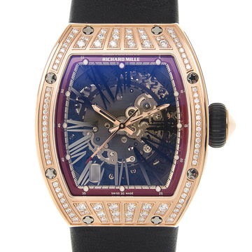 RM 023 Rose Gold Diamond Set Rubber Strap Rose Gold Diamond Set Case