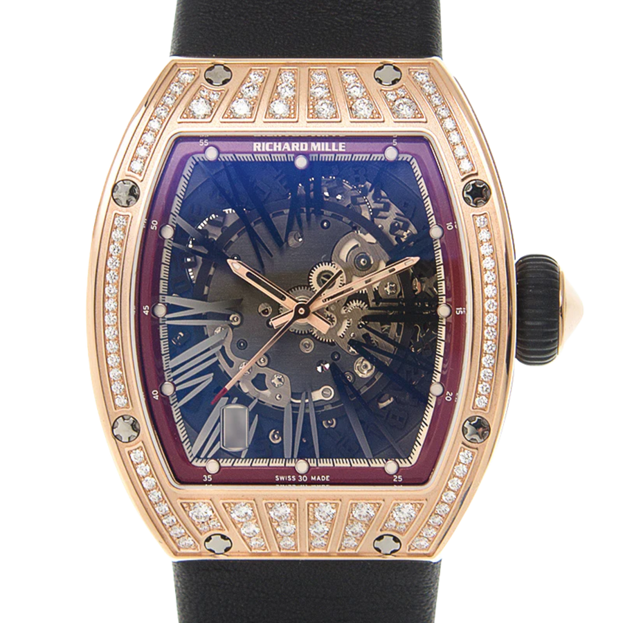 Richard Mille RM 023 Rose Gold Diamond-Set Rubber Strap luxury watch at 1Luxury Miami