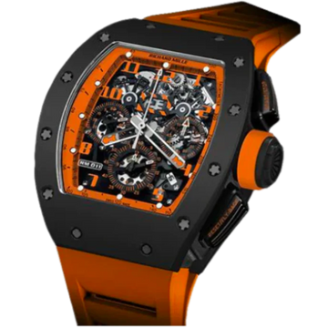 RM 011 Felipe Massa-Fly-Back Chronograph Orange Storm Limited Edition Automatic Orange Rubber Strap Ceramic Case