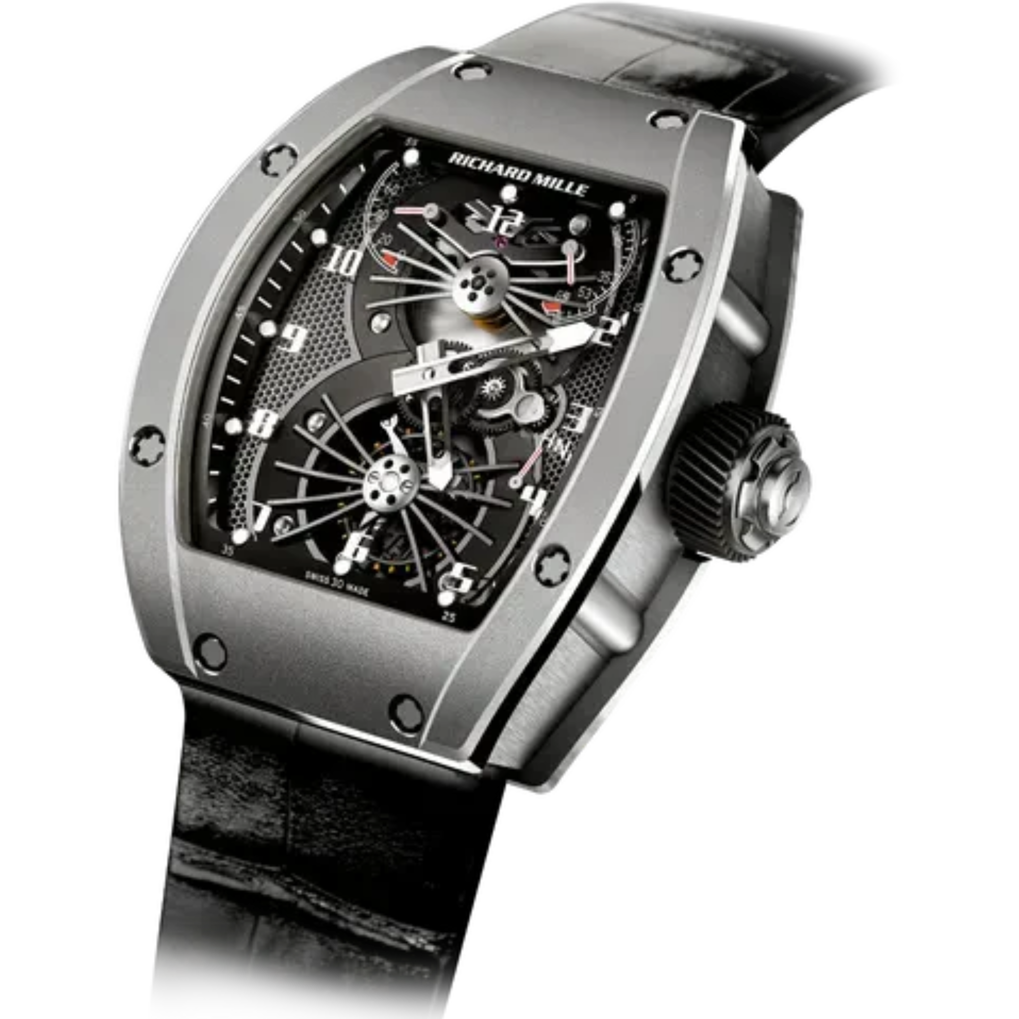 RM 021 Tourbillon Aerodyne Leather Strap Titanium Case