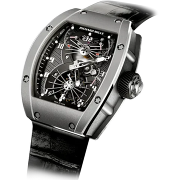 RM 021 Tourbillon Aerodyne Leather Strap Titanium Case