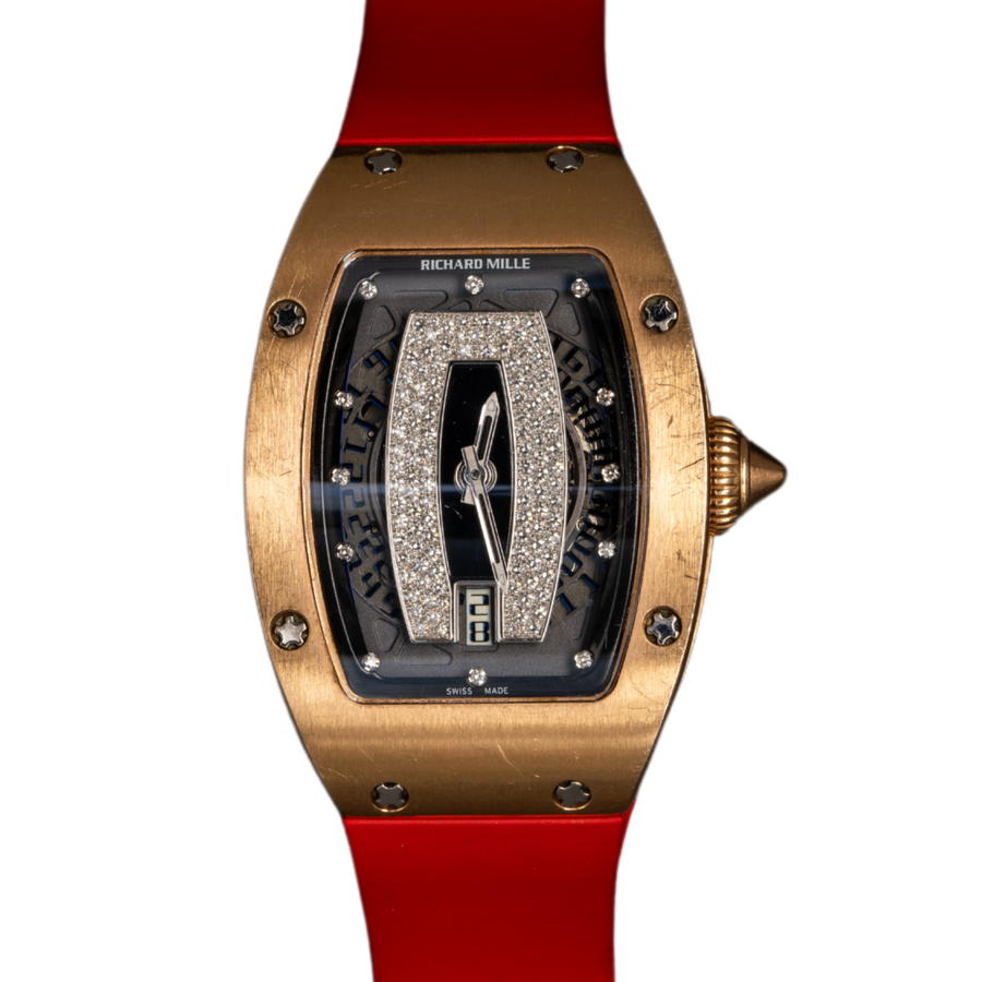 Richard Mille RM007 Rose Gold Pave Onyx Dial luxury watch at 1Luxury Miami