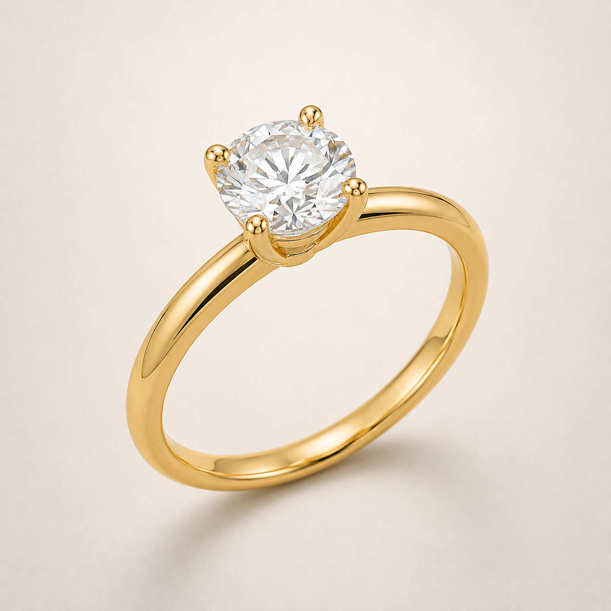 Round classic solitaire diamond engagement ring setting – 1Luxury Miami