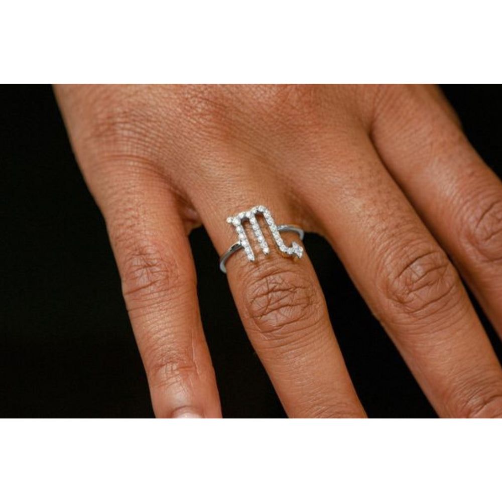 Scorpio Zodiac Diamond Ring 14k Solid Gold 0.10ctw