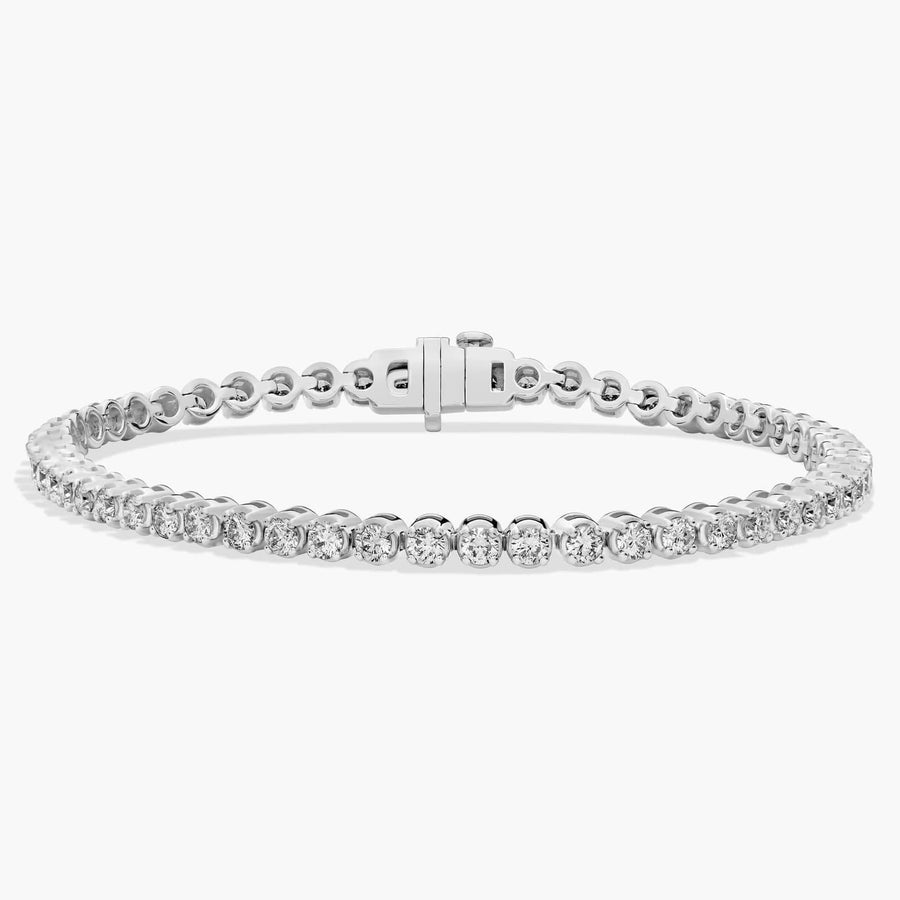 3Ct Four Prong Lab-Grown Diamond Tennis Bracelet In 14k White Gold (3 Ct. - F-G / VS2-SI1)
