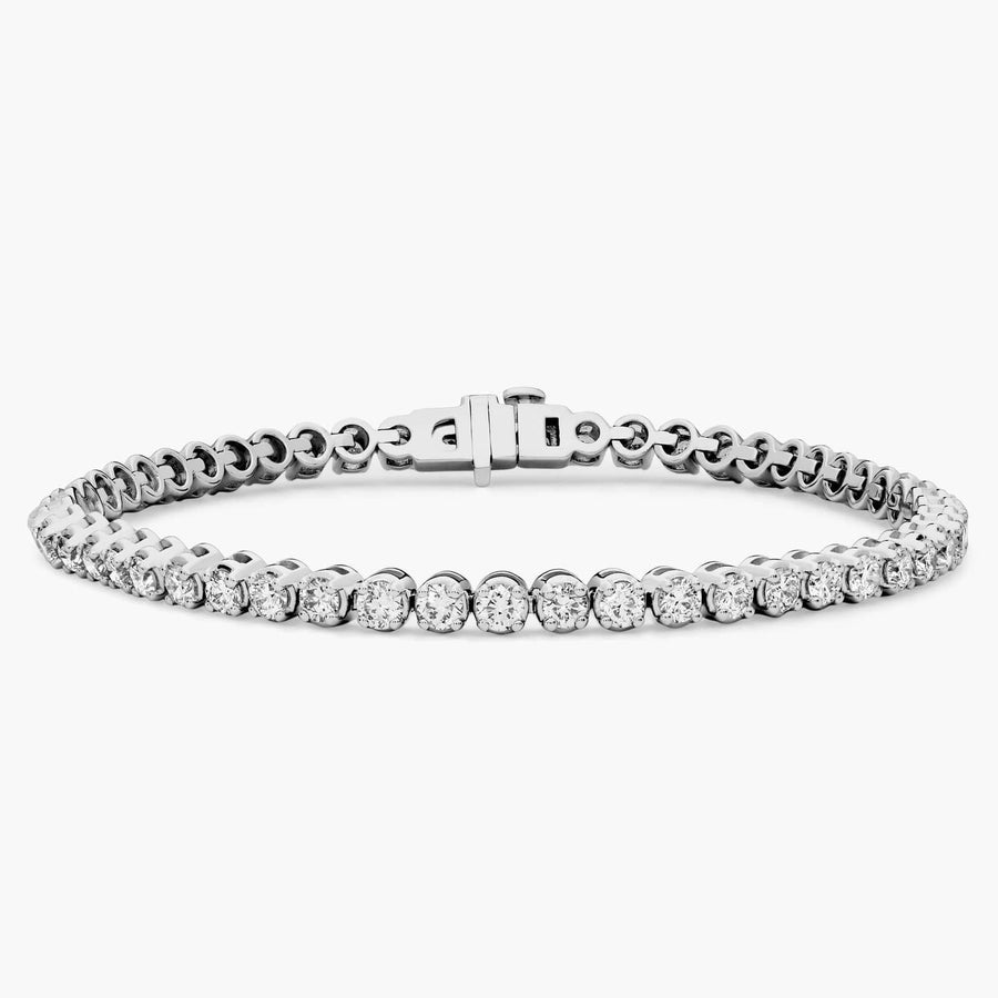 4Ct Four Prong Diamond Tennis Bracelet In 14k White Gold (4 Ct. - F-G / VS2-SI1)
