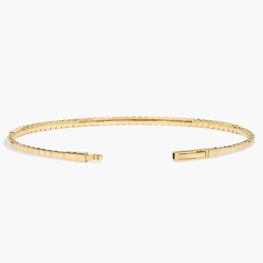Honeycombed Diamond Flex Bangle Bracelet in 14K Yellow Gold