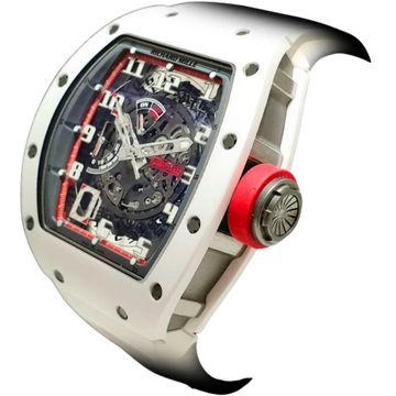 RM 030 Japan Limited Edition Automatic White Rubber Strap White Ceramic Case