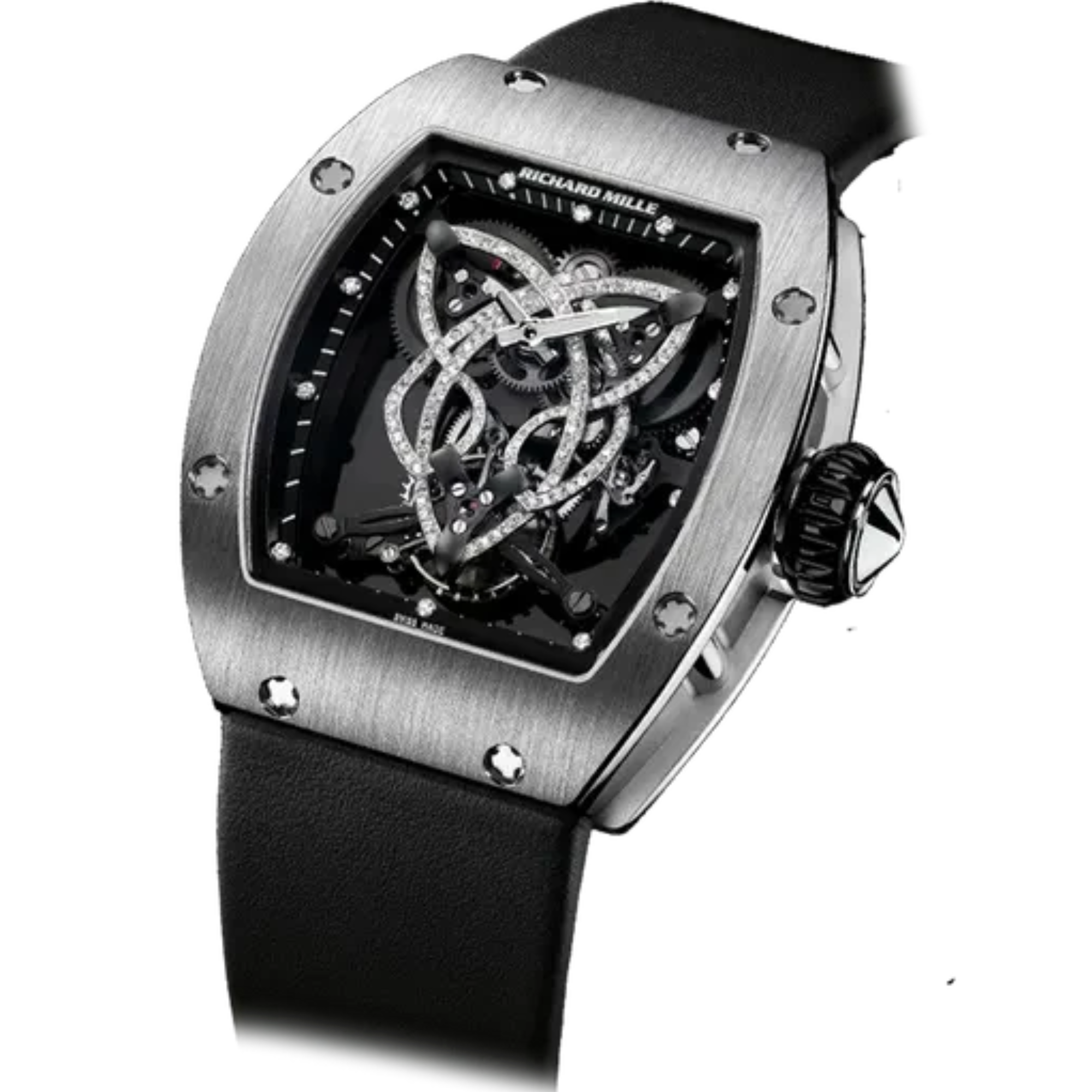 RM 019 Tourbillon Rubber Strap White Gold Case