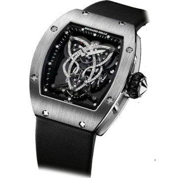 RM 019 Tourbillon Rubber Strap White Gold Case