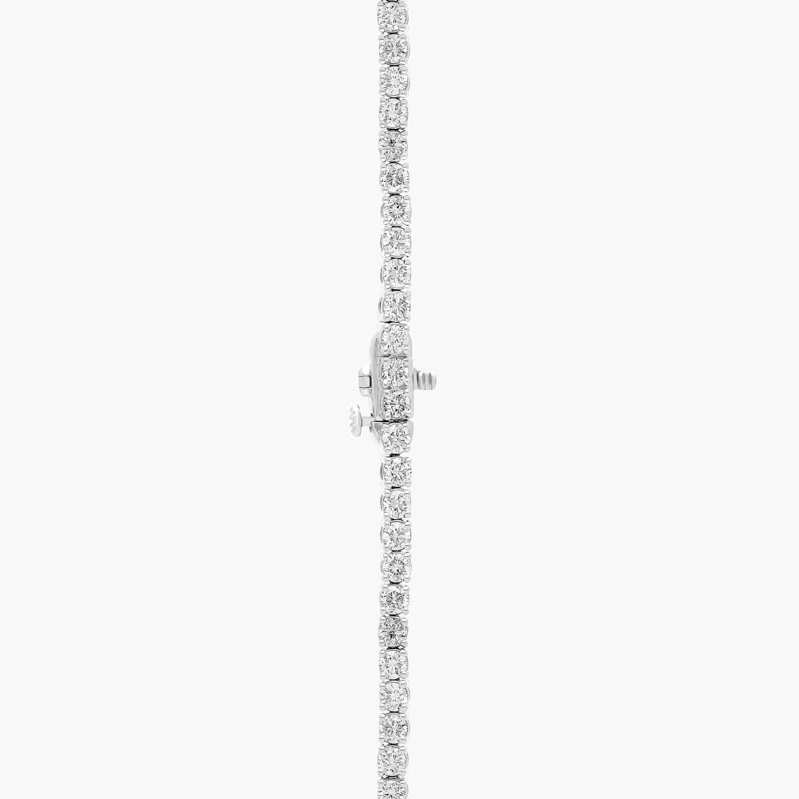10 Ct Straight Diamond Tennis Eternity Necklace In 14K White Gold
